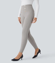 Damen-Leggings mit hohem Bund – Enganliegend, elastische Taille, knöchellang