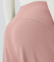 Damen-Hose mit weitem Bein – Hohe Taille, elastischer Bund, bequem, lässig