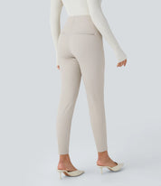 Damen-Leggings mit hohem Bund – Enganliegend, elastische Taille, knöchellang