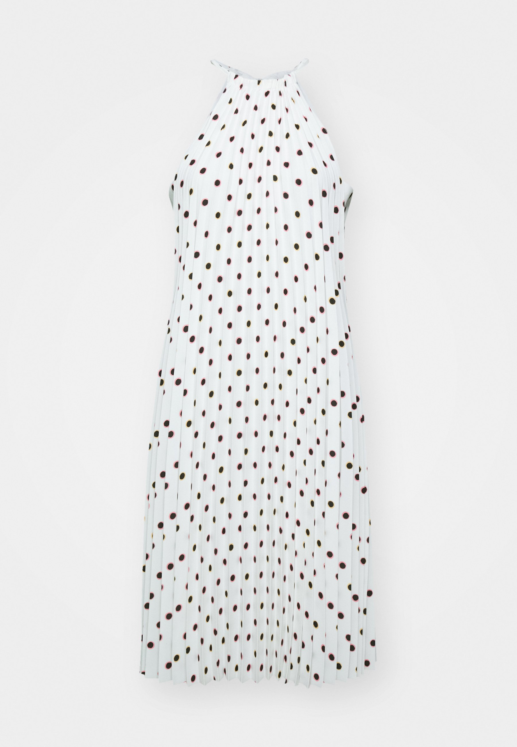 Sommerkleid mit Polka-Dots – knielang, ärmellos, Chiffon, Rundhalsausschnitt