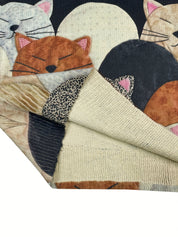 Damen Frühlingspullover mit Katzenmuster – Langarm, Regular Fit, Strickstoff