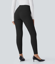Damen-Leggings mit hohem Bund – Enganliegend, elastische Taille, knöchellang