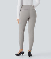 Damen-Leggings mit hohem Bund – Enganliegend, elastische Taille, knöchellang