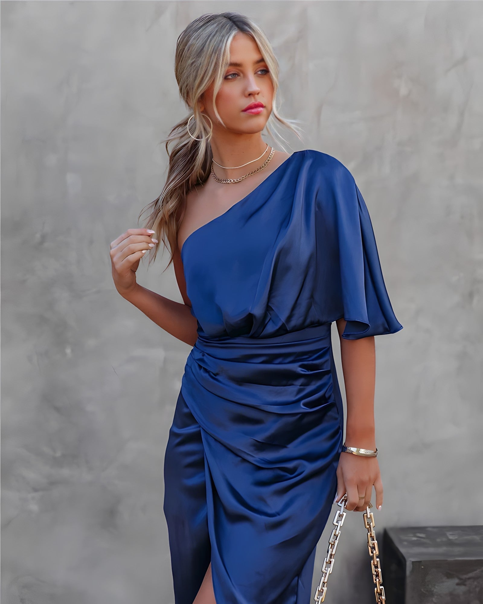 Damen Partykleid Asymmetrisch für Festliche Anlässe