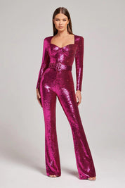 Variant image for Damen Jumpsuit Schwarz Größe M Glänzender Stoff Elegant für Hochzeiten und Festliche Anlässe-5