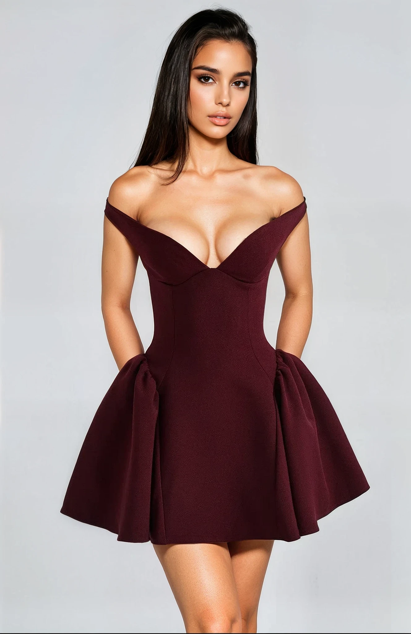 Damen Partykleid Mini – Figurbetont mit tiefem Dekolleté