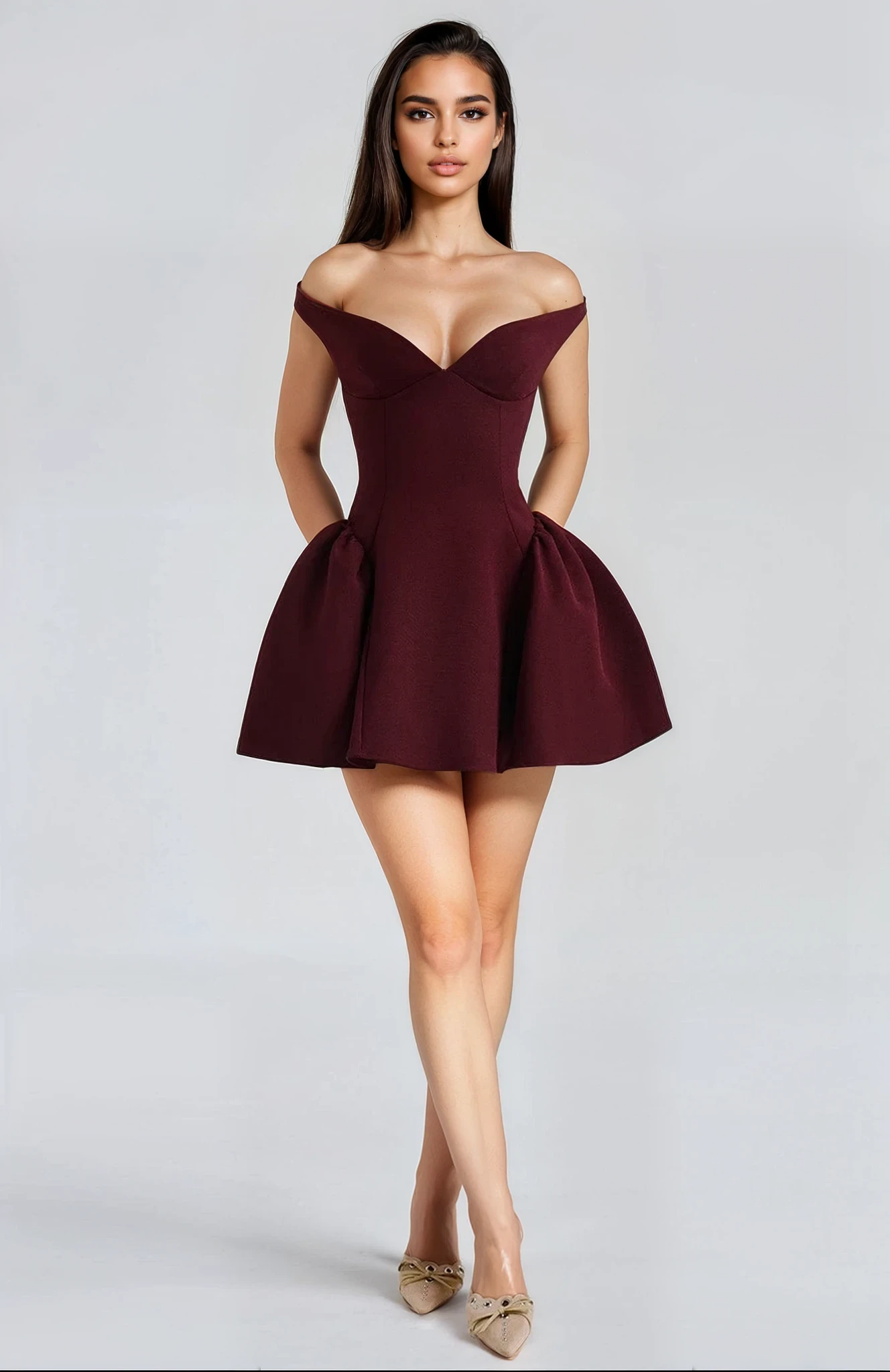 Damen Partykleid Mini – Figurbetont mit tiefem Dekolleté