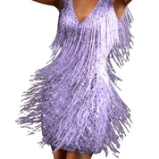 Damen Minikleid Glamour – Funkelnd, Sexy, Mit Fransen