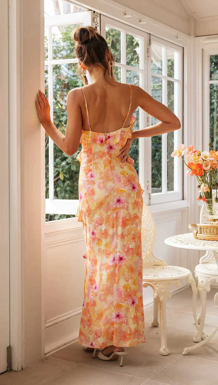 Romantisches Maxikleid mit Volants – Ideal für Sommerfeste und besondere Anlässe