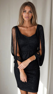 Glamour Abendkleid Schwarz mit Pailletten – Elegant & Sexy für besondere Anlässe