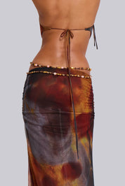 Rückenfreies Maxikleid mit Cut-Outs und Zierdetails – Ausgefallenes Design für Events & Partys