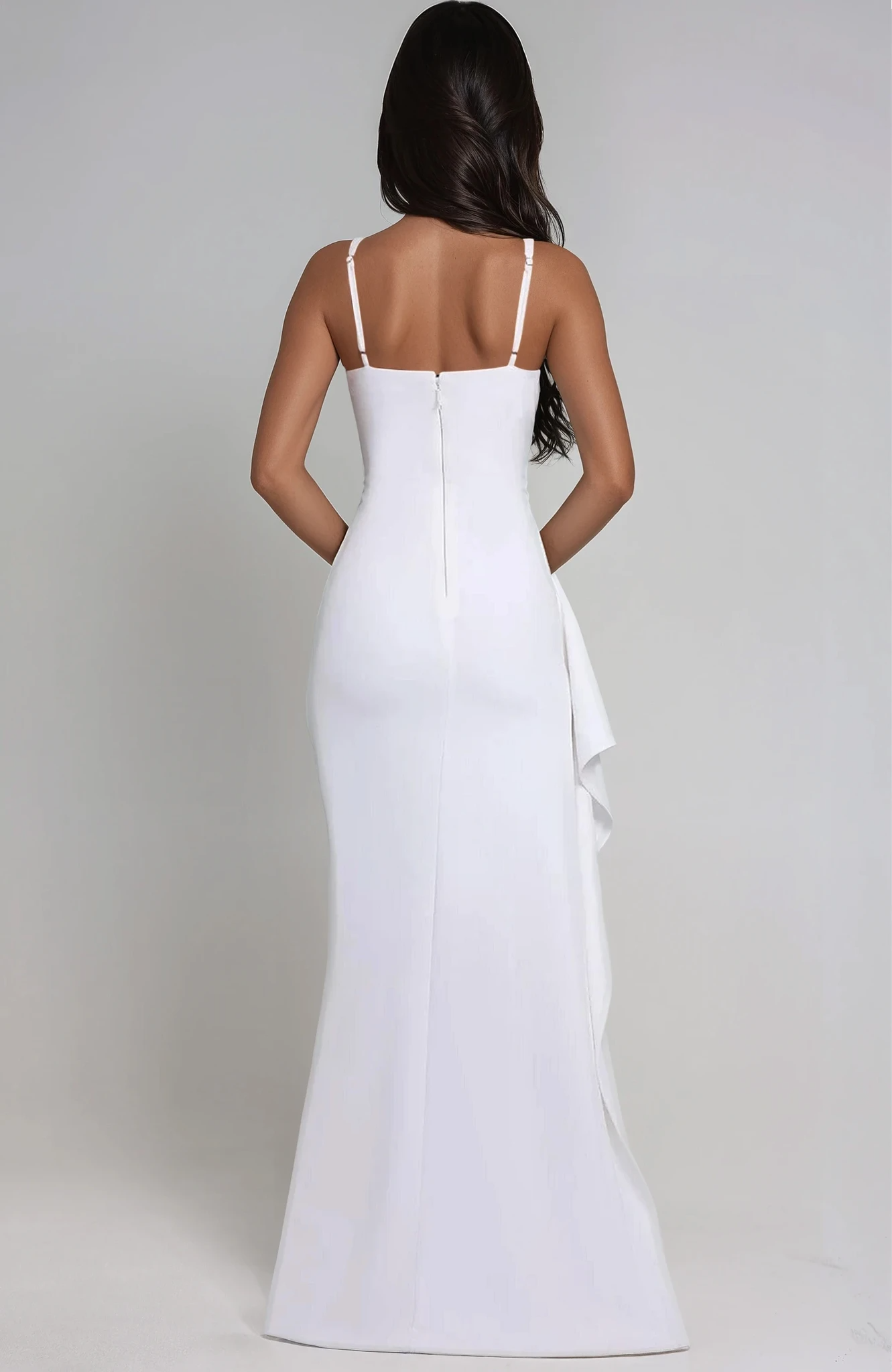 Figurbetontes Abendkleid für Damen – Schlitz & Tiefer V-Ausschnitt