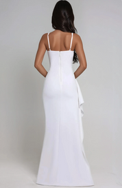 Figurbetontes Abendkleid für Damen – Schlitz & Tiefer V-Ausschnitt