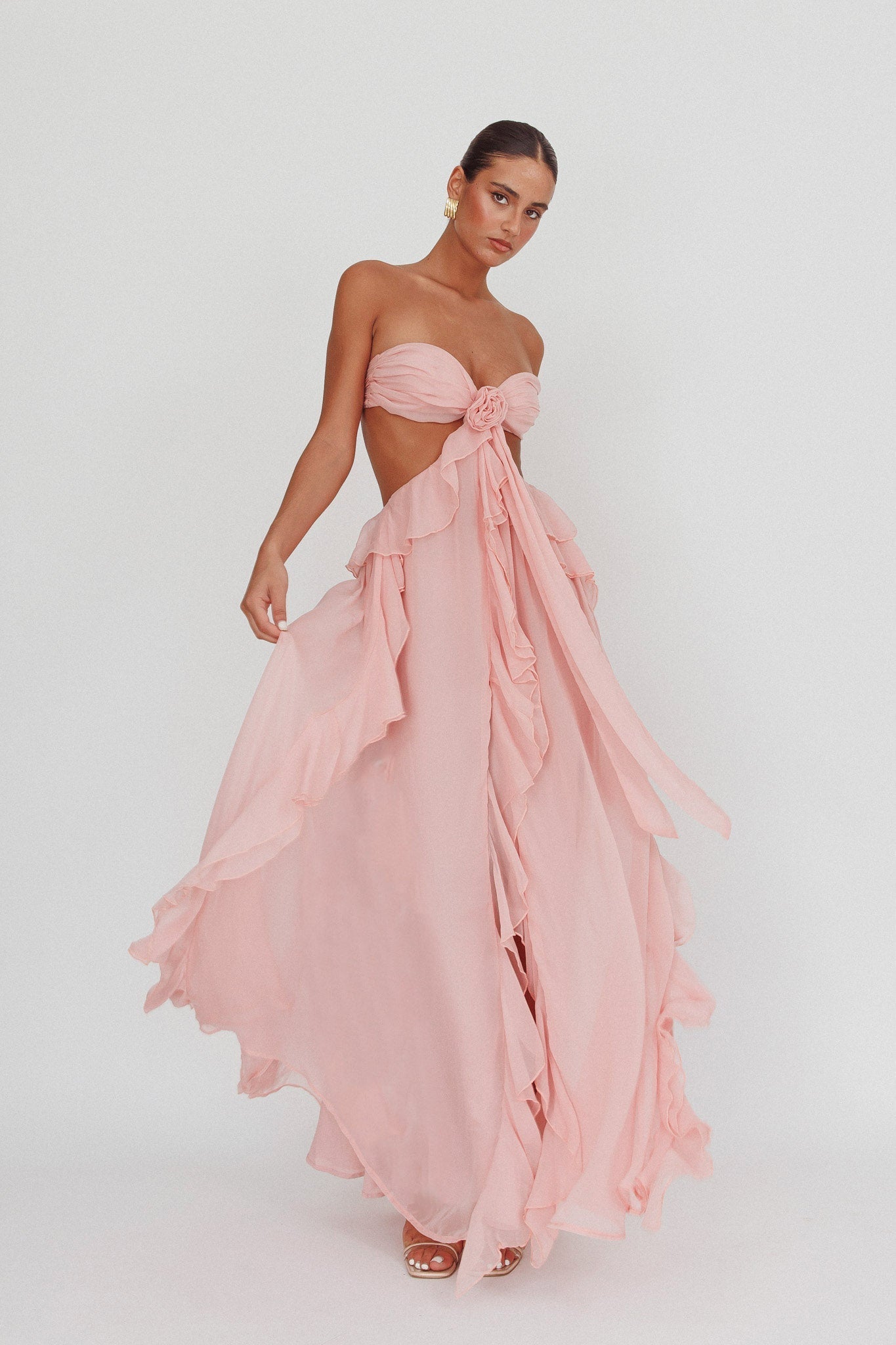 Boho Maxikleid mit Volants und Bandeau-Top – Perfekt für Strand, Urlaub und Events