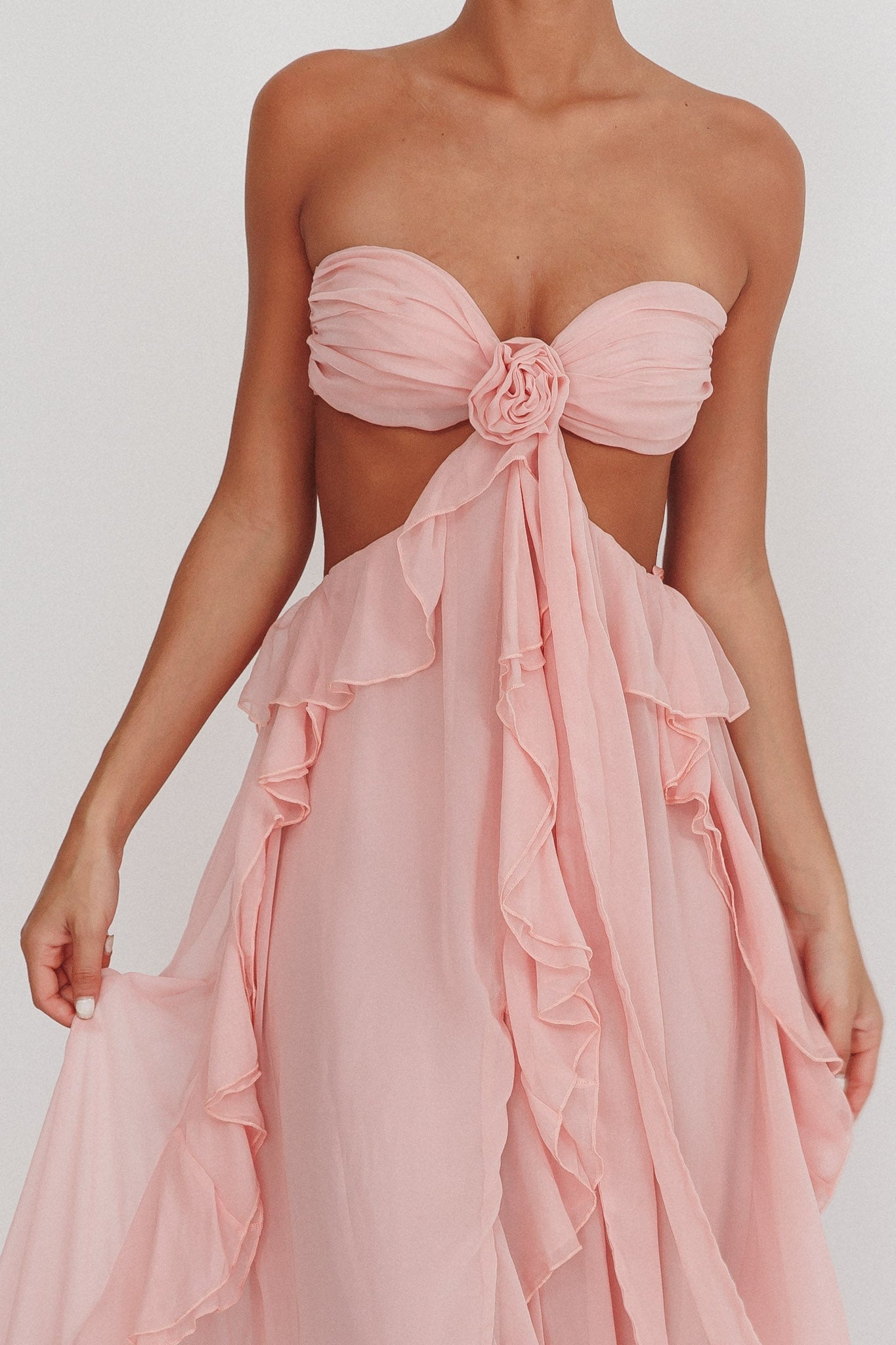 Boho Maxikleid mit Volants und Bandeau-Top – Perfekt für Strand, Urlaub und Events