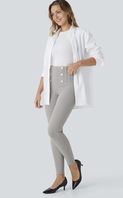 Damen-Leggings mit hohem Bund – Enganliegend, elastische Taille, knöchellang