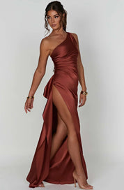 Variant image for Damen Abendkleid Schwarz Größe M Satin One-Shoulder mit Hohem Split-17