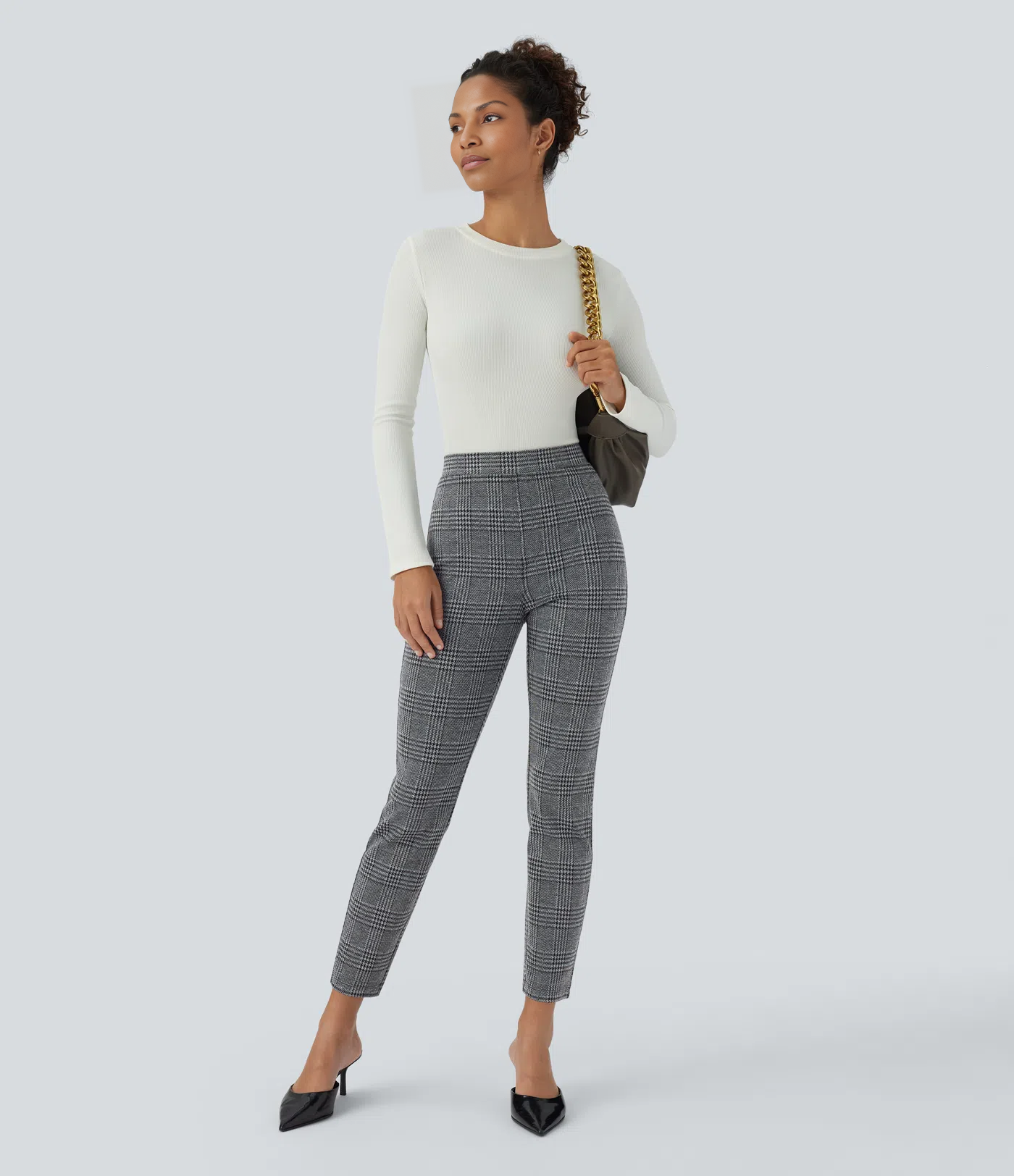 Damen Skinny-Hose mit hohem Bund – Elastisch, figurbetont, mit Taschen
