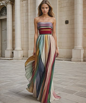 Farbenfrohes, ärmelloses Casual-Kleid