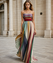 Farbenfrohes, ärmelloses Casual-Kleid
