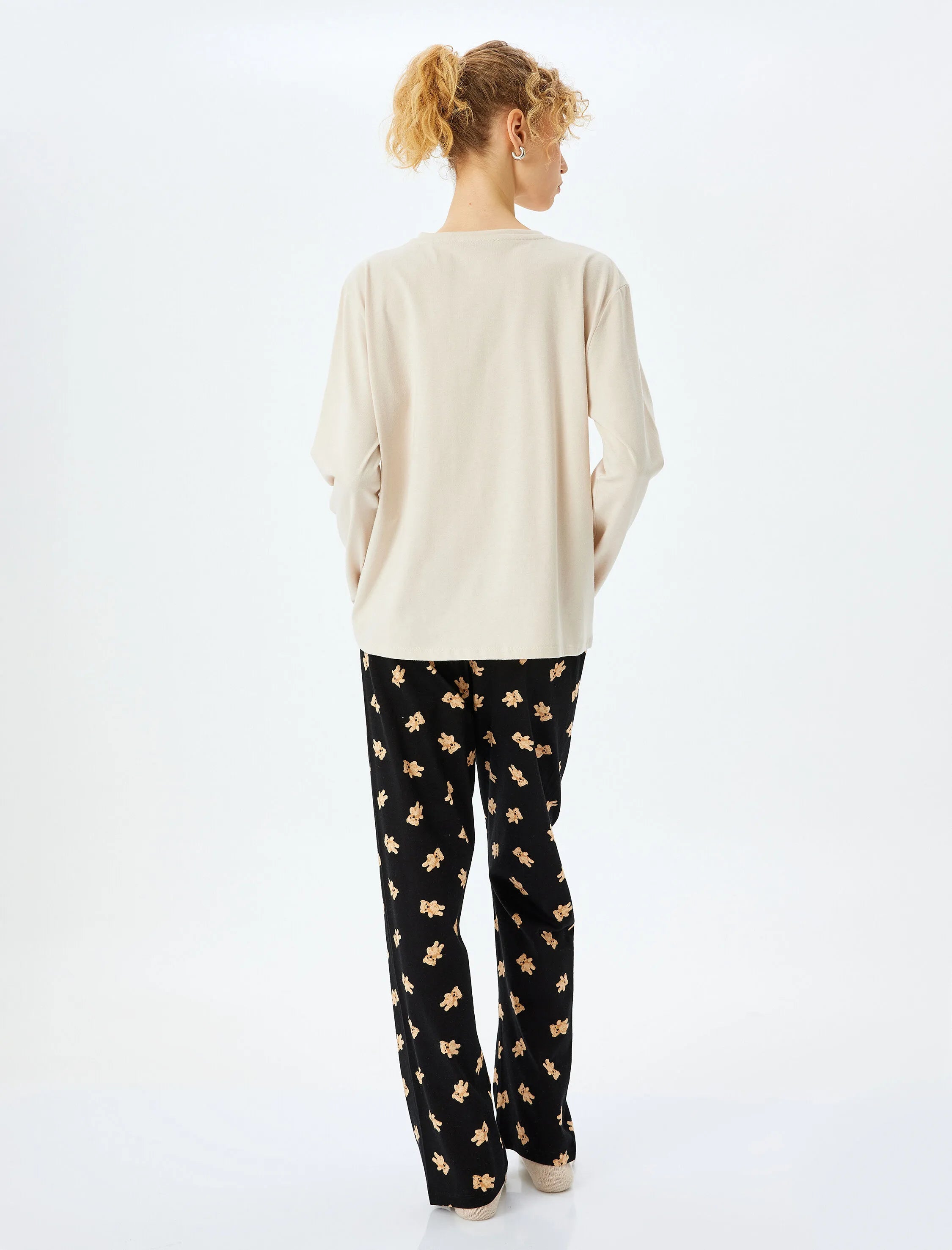 Gemütlicher Baumwoll-Pyjama mit Bärchen-Print – Komfort für süße Träume